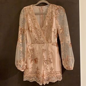 Dusty pink sequin romper - size small.